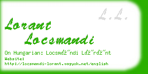 lorant locsmandi business card